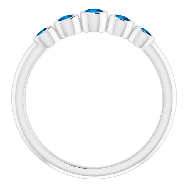 Fiona Band - Graduated Blue or White Sapphire Five Bezel Stacking Anniversary Ring