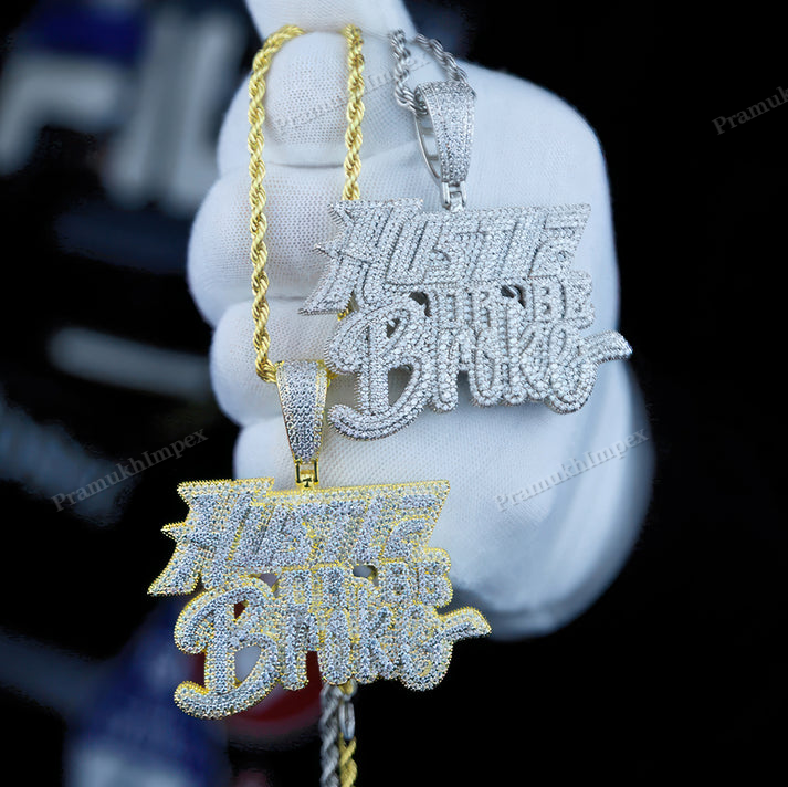 Sterling Silver Moissanite Hip Hop Letter Pendant