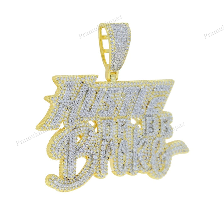 Sterling Silver Moissanite Hip Hop Letter Pendant