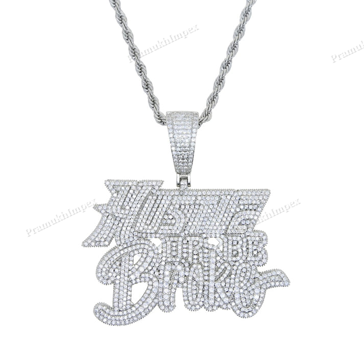 Sterling Silver Moissanite Hip Hop Letter Pendant