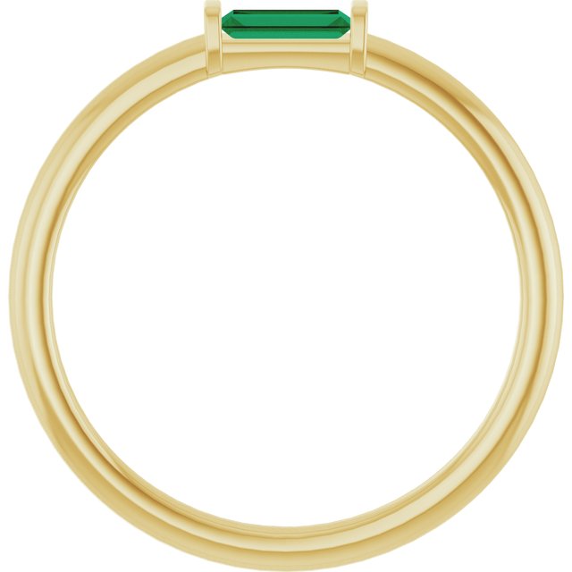 Baguette Emerald Stacking Solitaire Promise or Anniversary Ring
