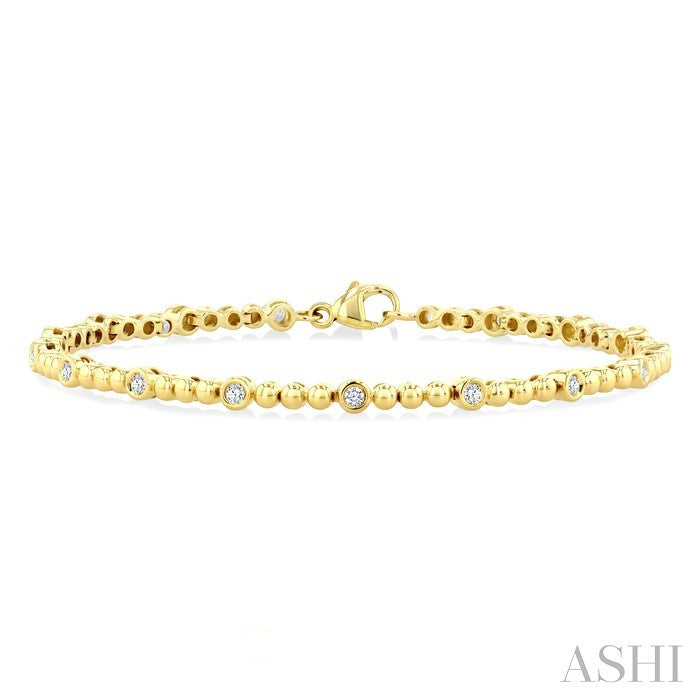 Bead Bijuox Bezel Diamond Fashion Bracelet