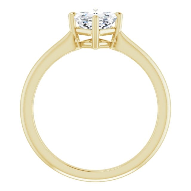 Asscher Cut Moissanite Compass Prong Set Cora Solitaire Engagement Ring