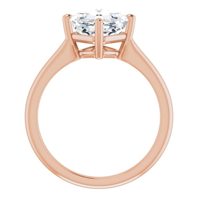 Asscher Cut Moissanite Compass Prong Set Cora Solitaire Engagement Ring