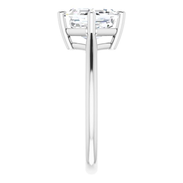 Asscher Cut Moissanite Compass Prong Set Cora Solitaire Engagement Ring