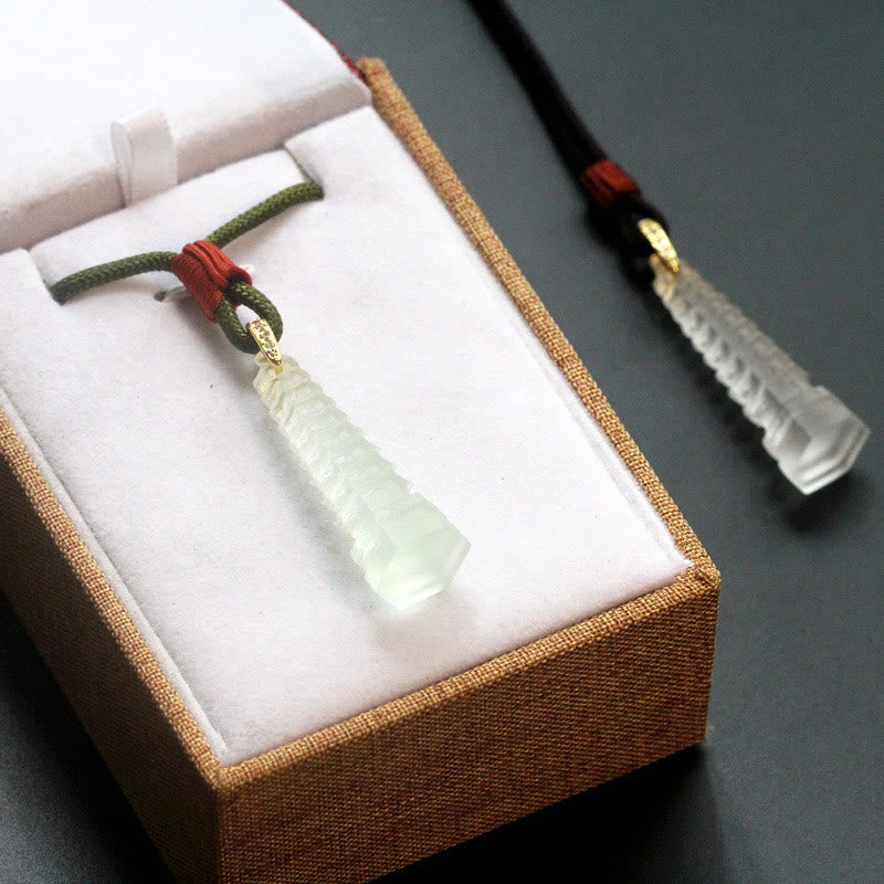 Fortune Jewel Liuli Ancient Pagoda Wisdom Necklace
