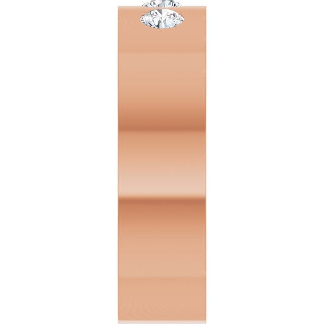 Sia Ring - 6mm wide 3 Diamond, Moissanite or Sapphire Flush Set Flat Wedding Band