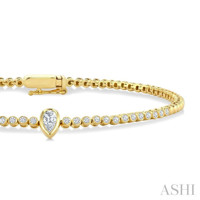 Luna Bezel Pear Shape Diamond Fashion Bracelet