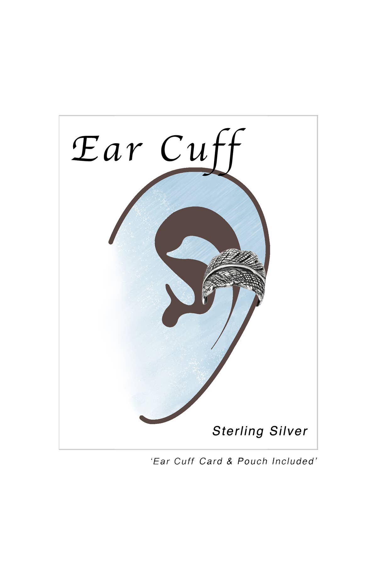 Sterling Silver Leaf Ear Cuff and Ear Pin - SS