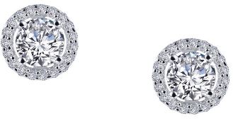 Lafonn Sterling Silver 1.30ctTW Round Halo Earring Pair