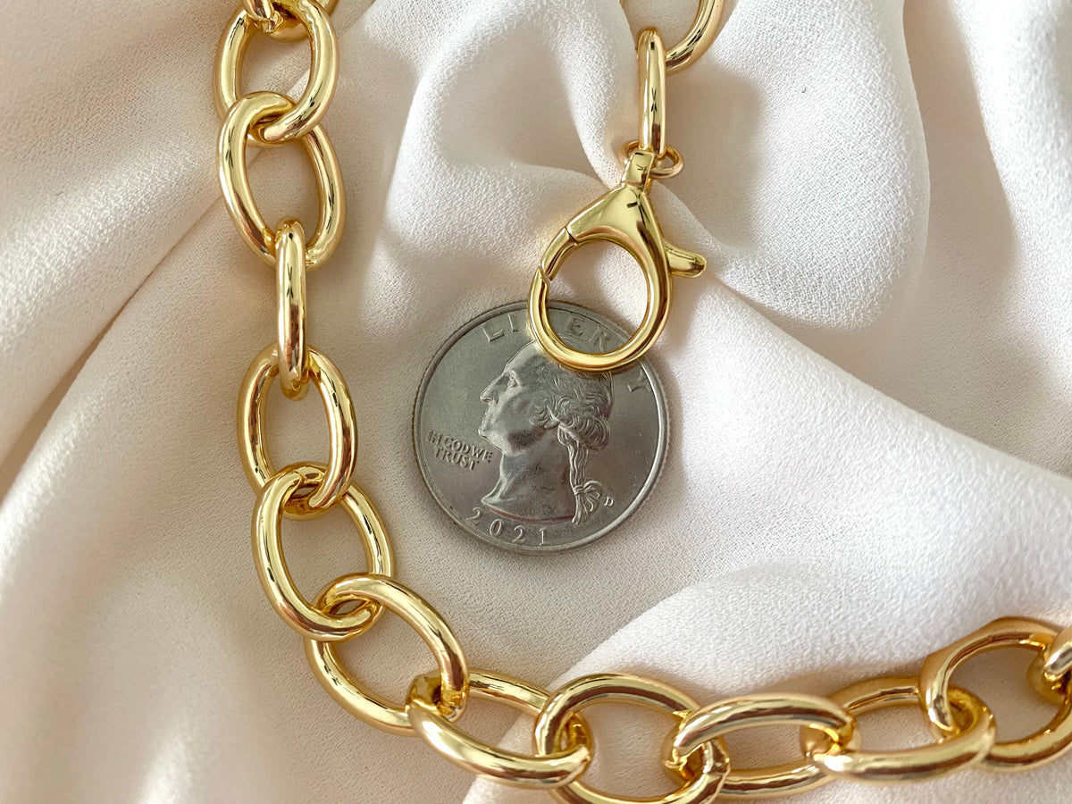 Gold Filled Chunky Oval Link Chain Necklace - Statement Necklace