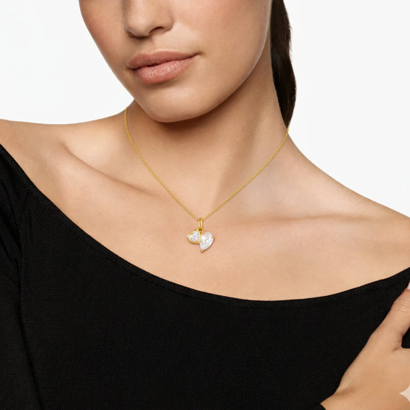 "Theodore" Toi Et Moi Heart Cut Classic Necklace