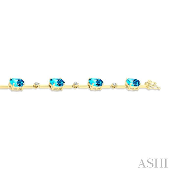 Oval Shape Gemstone & Diamond Bracelet