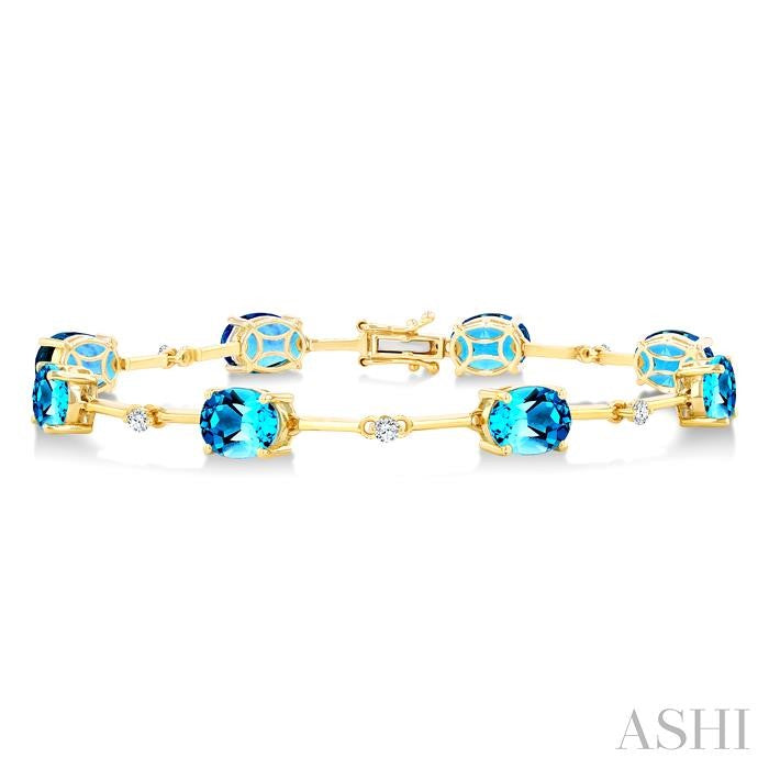 Oval Shape Gemstone & Diamond Bracelet