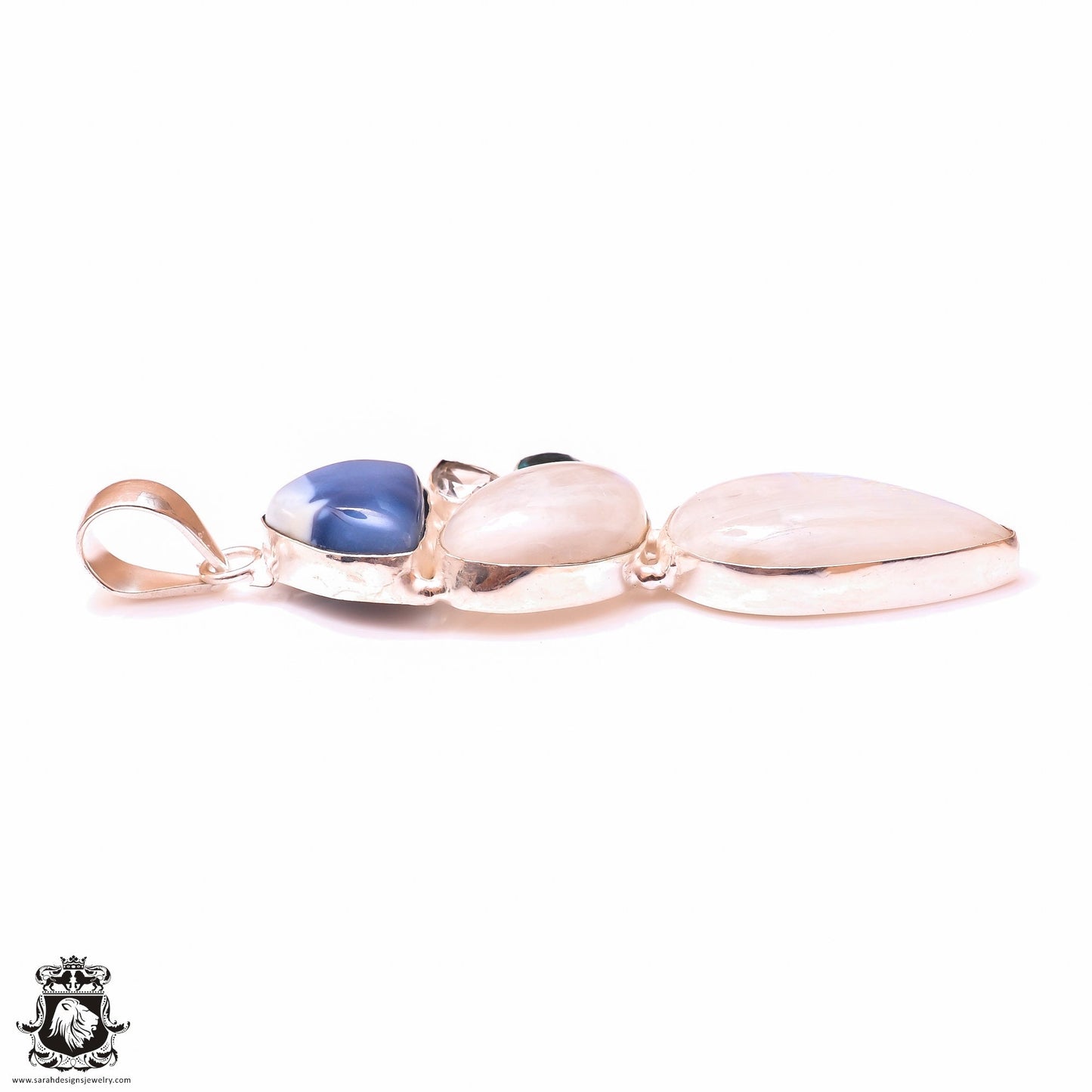 Rainbow Moonstone Owyhee Opal Pendant & 3MM Italian Chain P9997