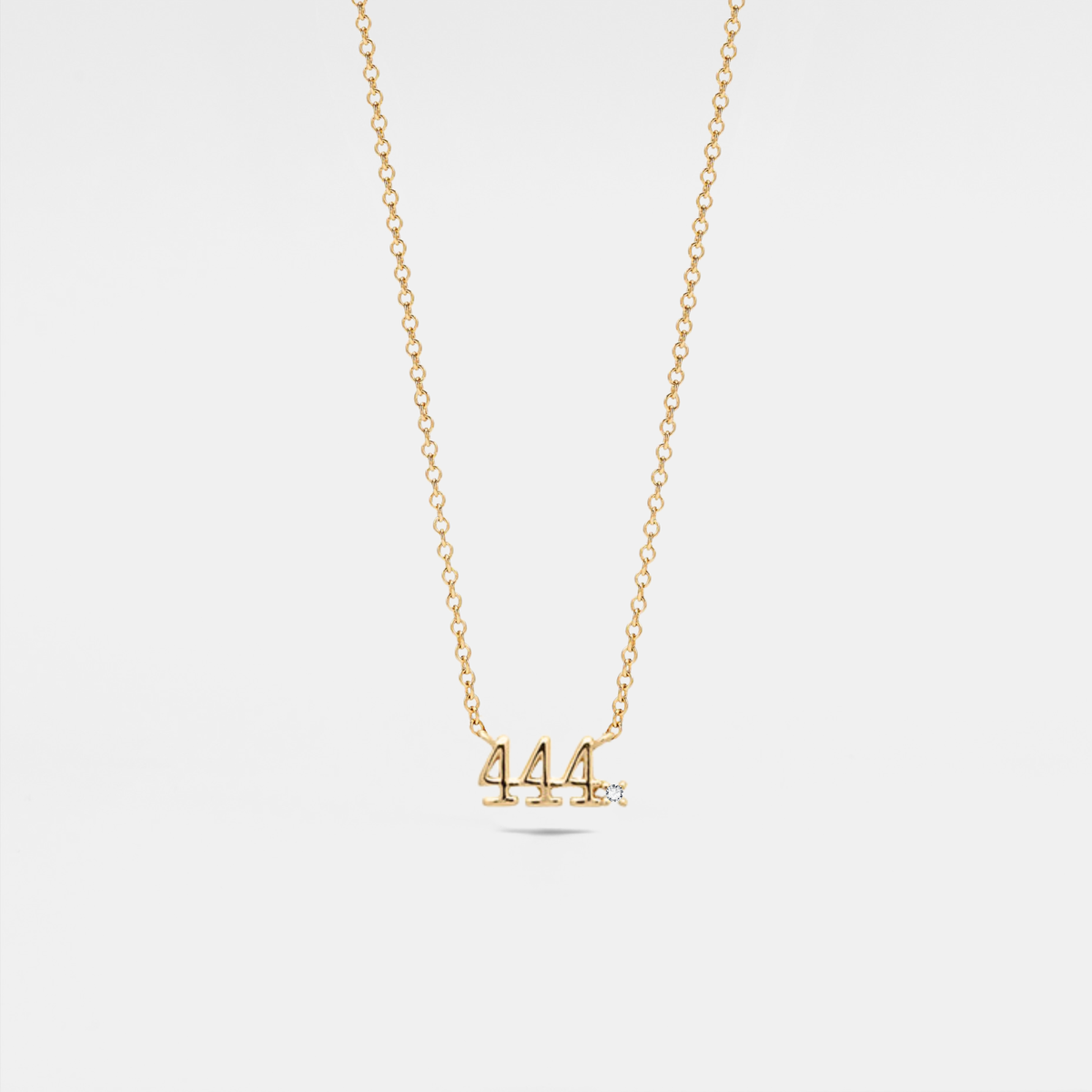 Dainty Angel Number Charm Necklace in 925 Sterling Silver: Silver / 777