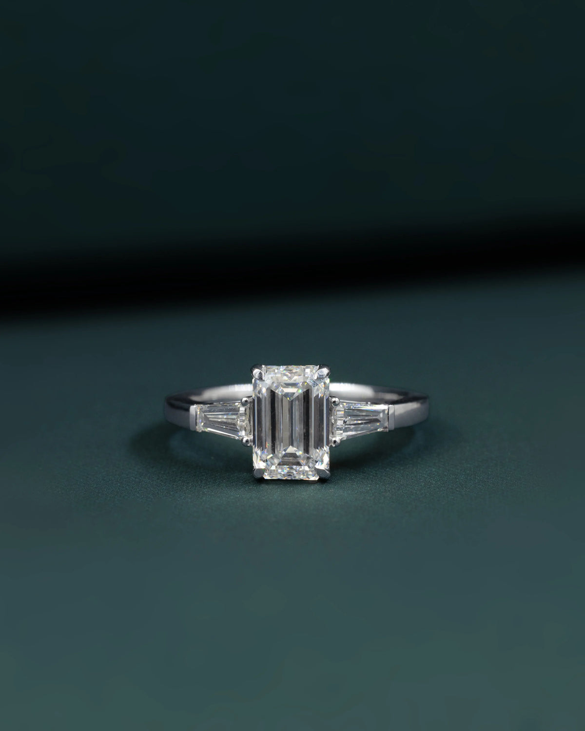 2.36 CTW Emerald Cut Three Stone Lab-Grown Diamond Engagement Ring