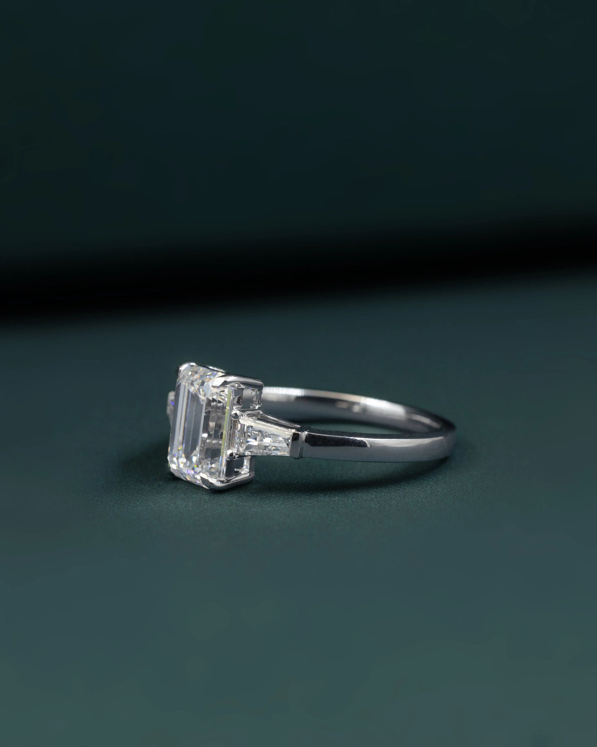 2.36 CTW Emerald Cut Three Stone Lab-Grown Diamond Engagement Ring