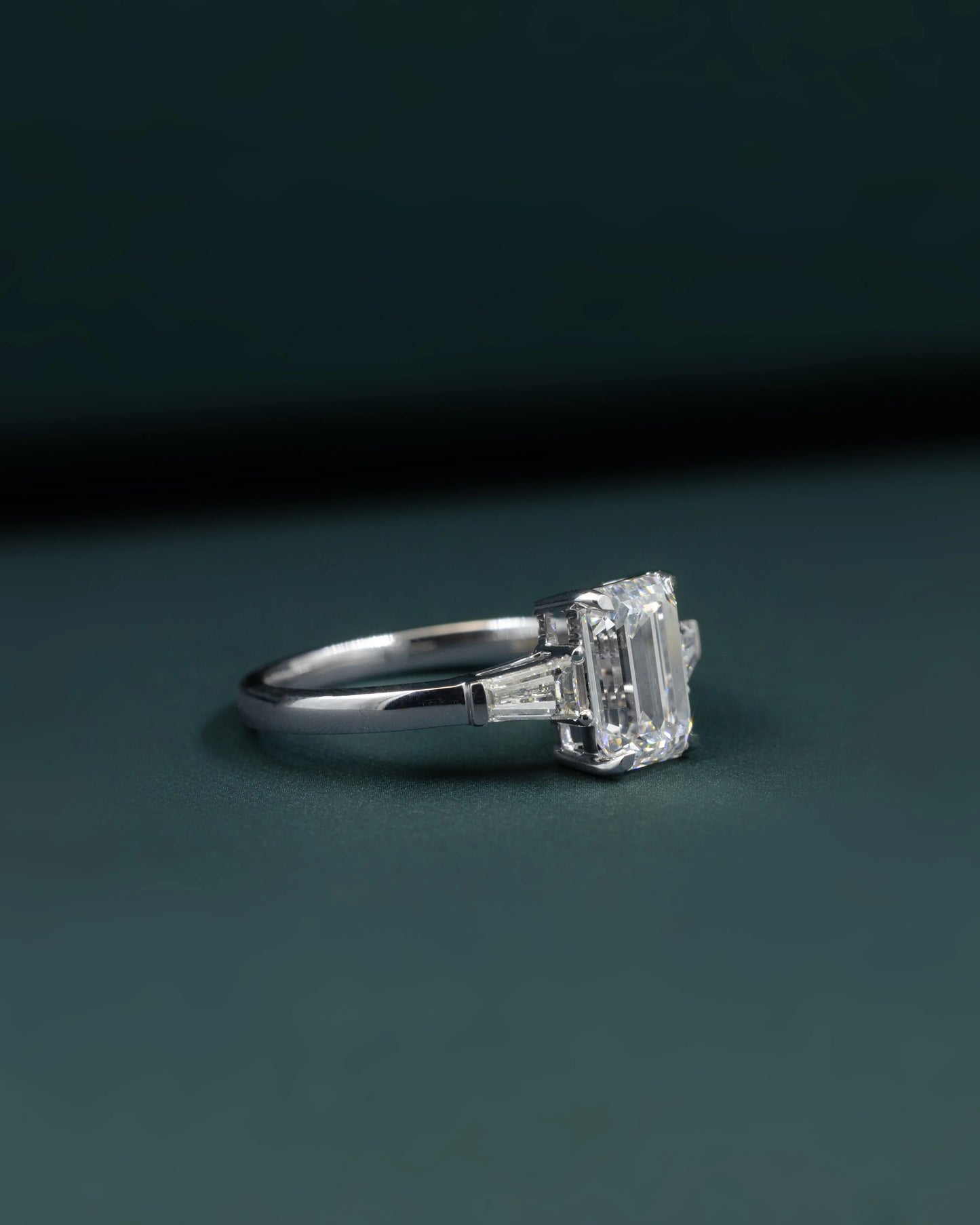 2.36 CTW Emerald Cut Three Stone Lab-Grown Diamond Engagement Ring