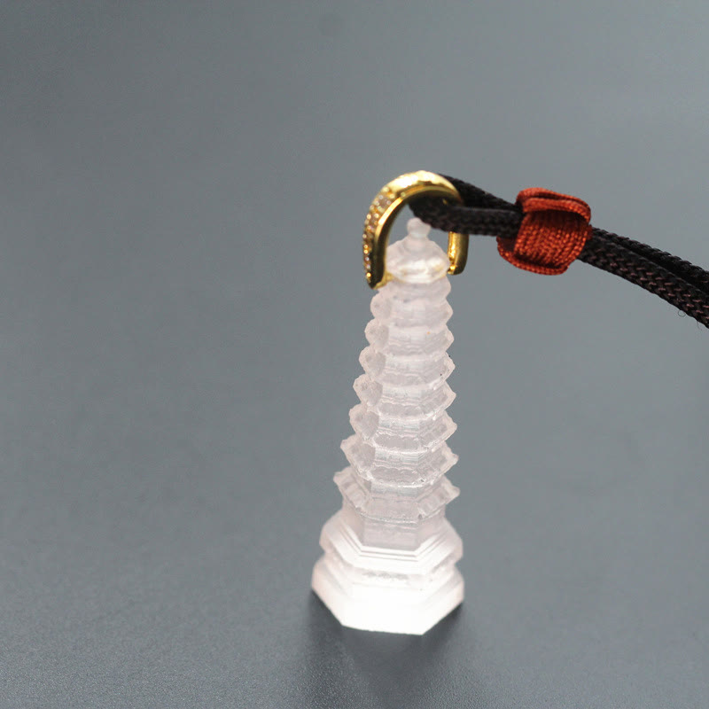 Fortune Jewel Liuli Ancient Pagoda Wisdom Necklace
