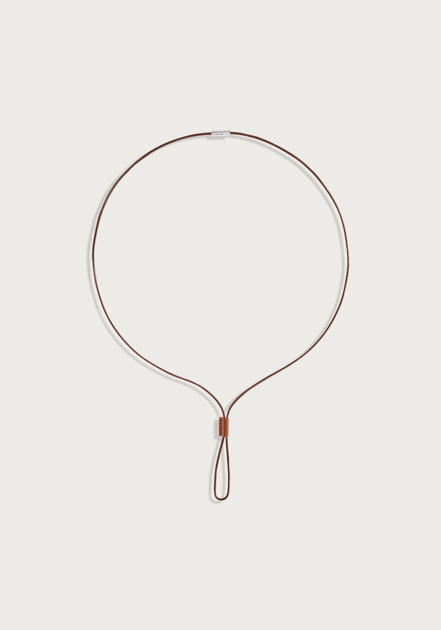 Cheval Leather Necklace, Silver