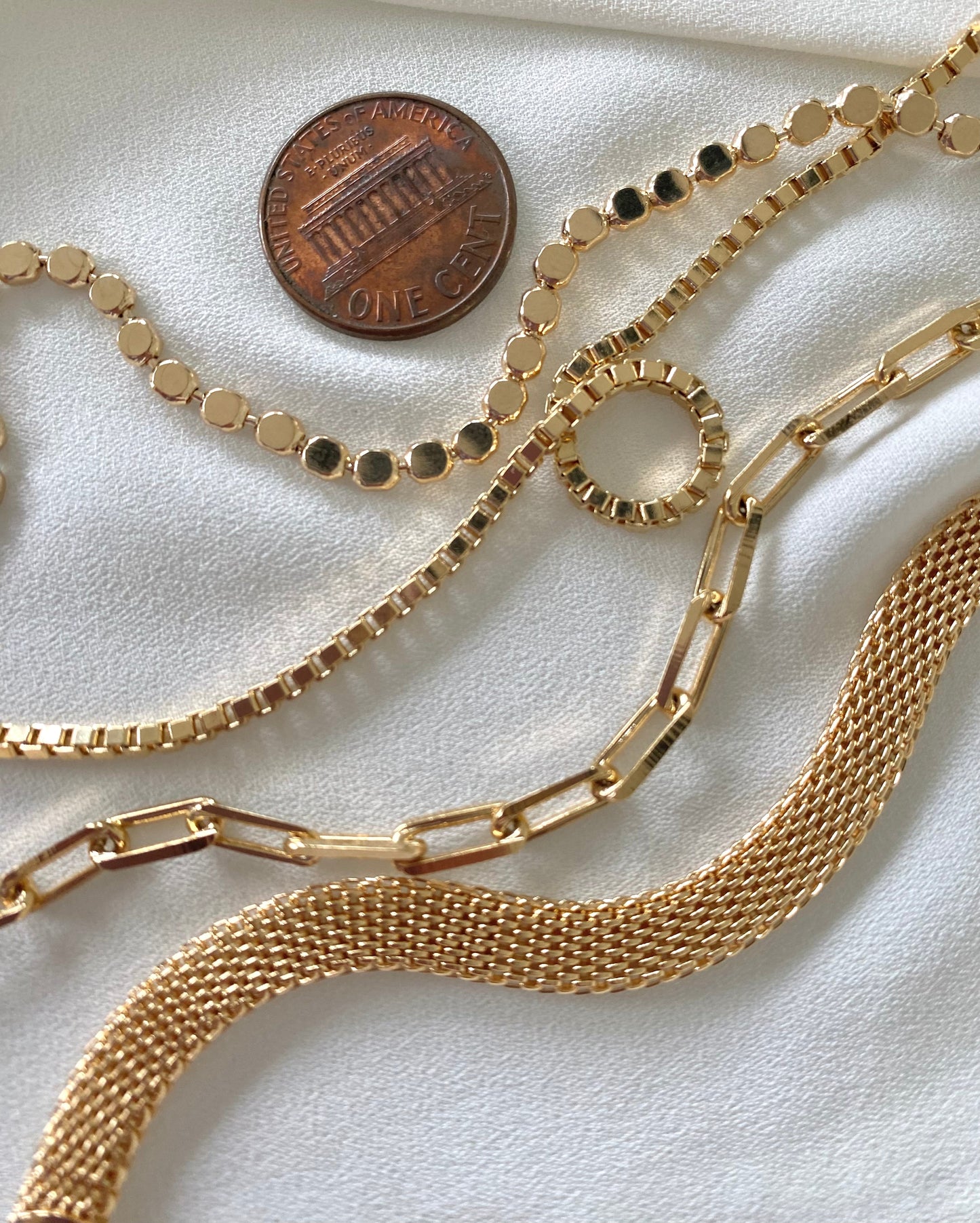 Gold Filled Stacking Bracelets Thick Box Chain Bracelet Dot Bracelet Paperclip Chain Flat Woven Band Bracelet Everyday Minimalist Jewelry