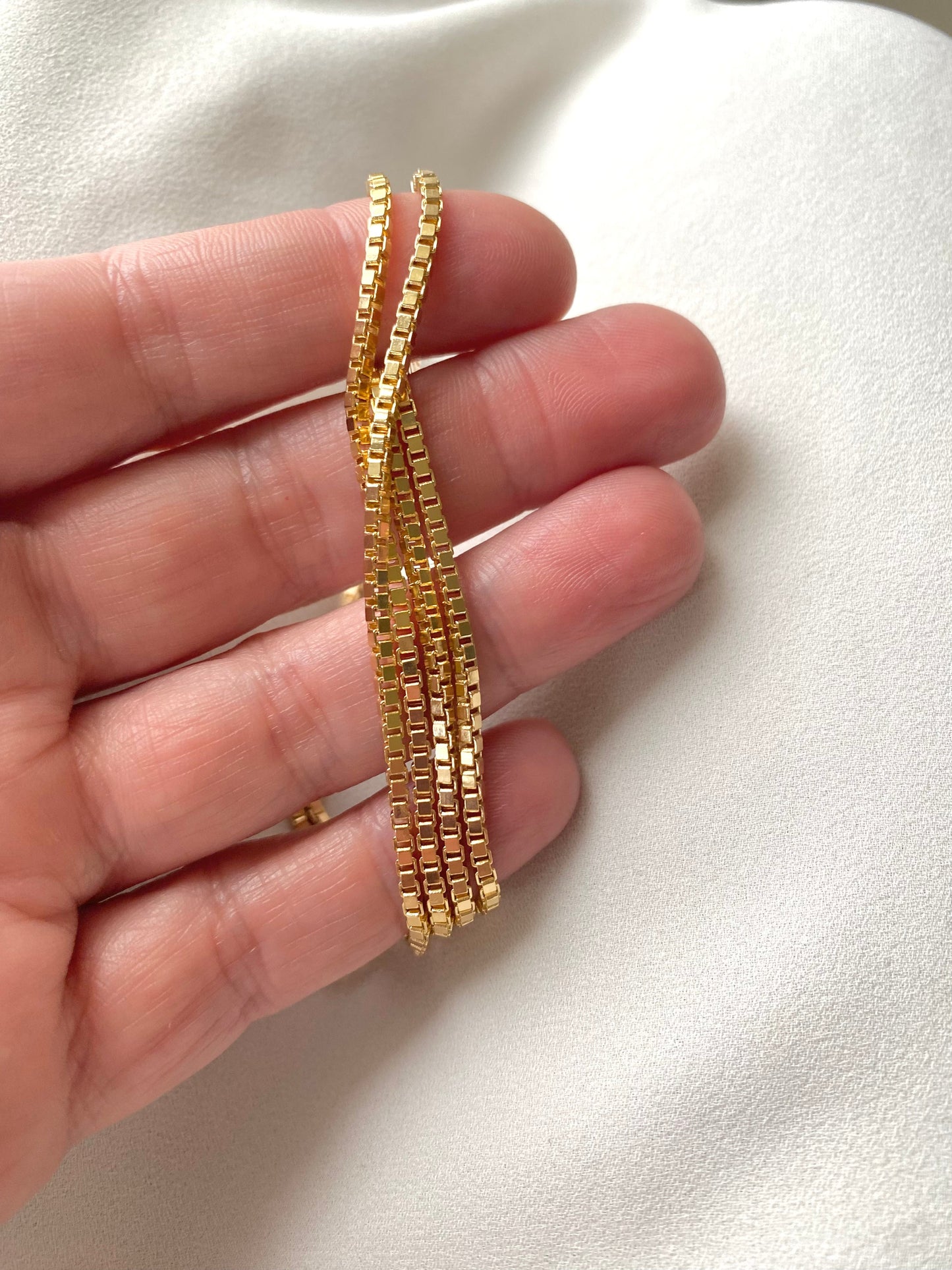 Thick Gold Filled Box Chain Necklace Layering Chains for Women Simple Minimalist Chains Wide Box Stacking Necklaces 16 to 24 inch Gift Idea