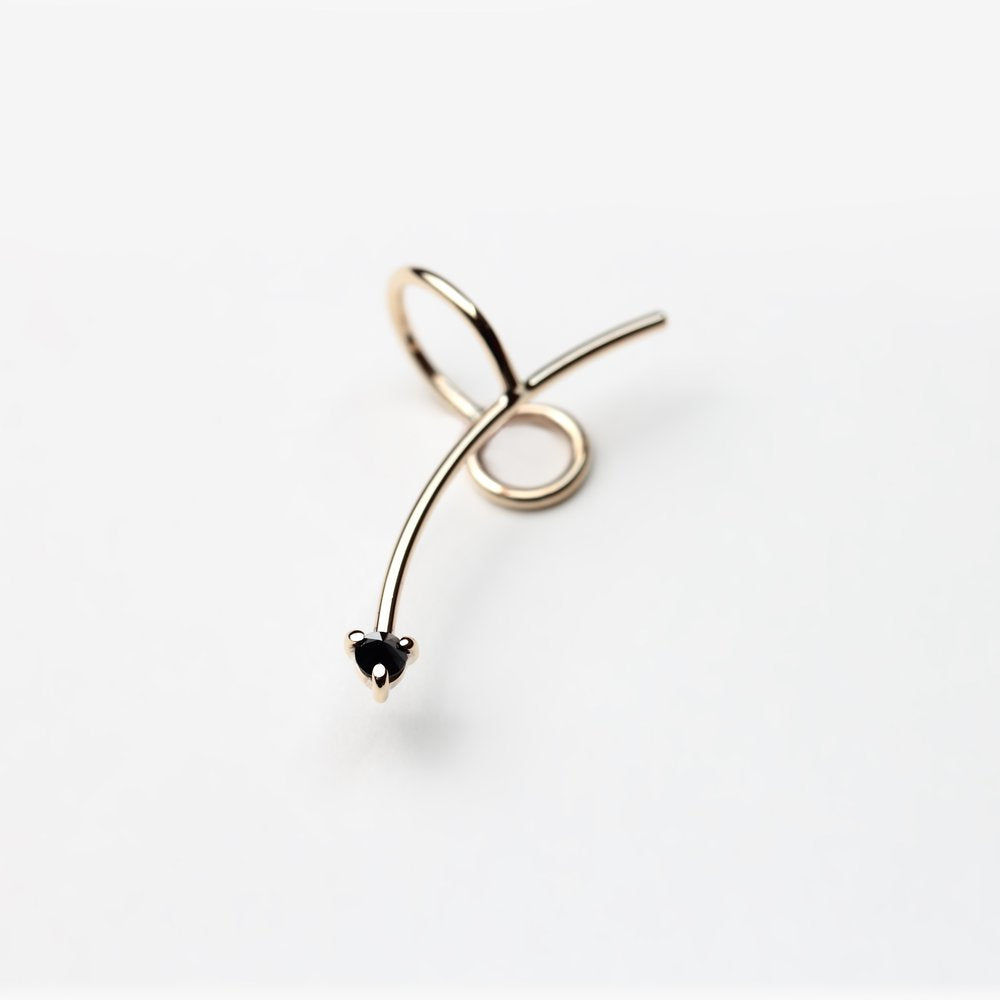 REVERSE BLACK DIAMOND EAR CUFF