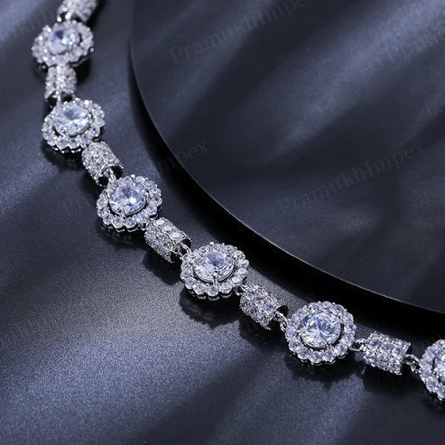 Hip Hop 14mm Moissanite Iced Out Tunnel Link Sterling Silver Bracelet