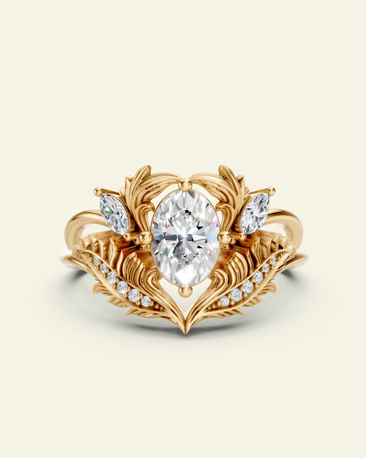 Adonis | oval 7x5 mm gemstone setting with marquises