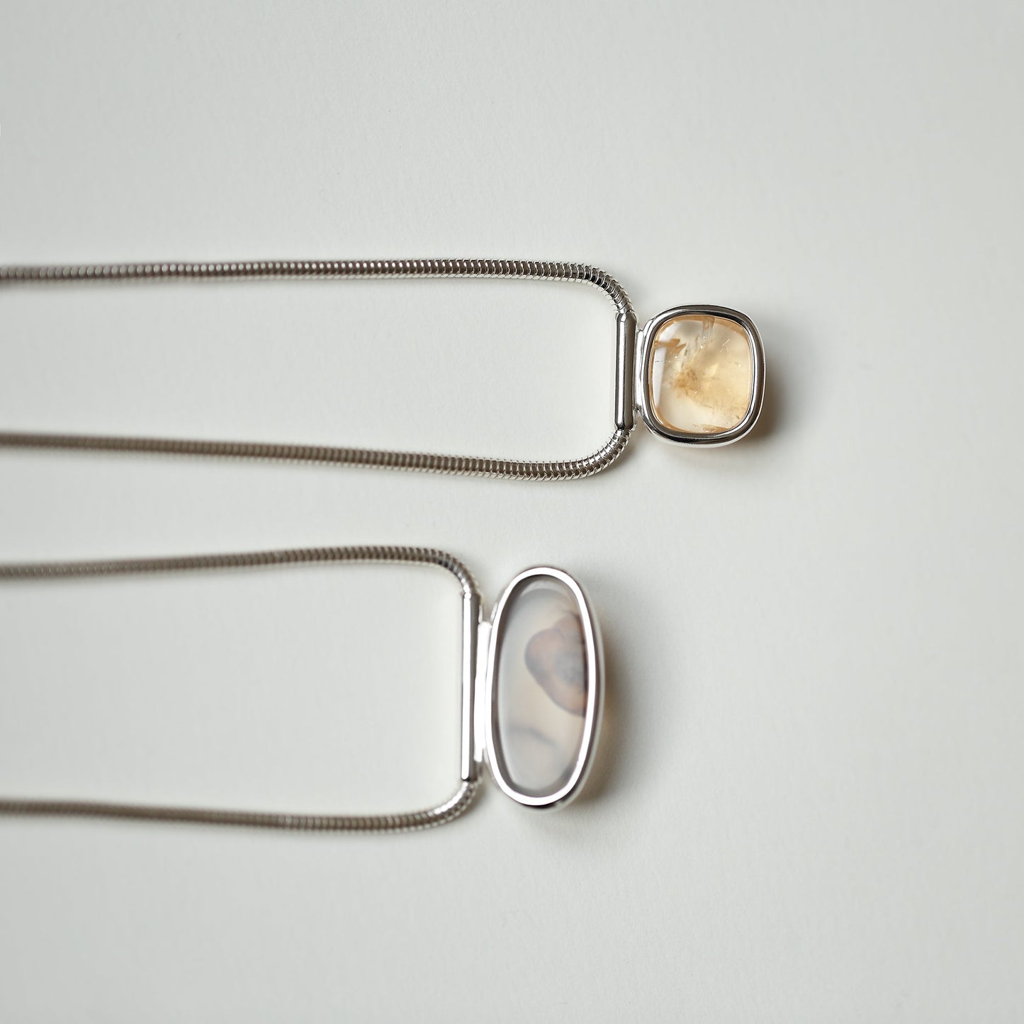 RECTANGULAR CITRINE NECKLACE