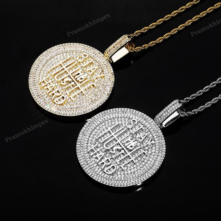 Hip Hop Silver Moissanite Hustle Pendant