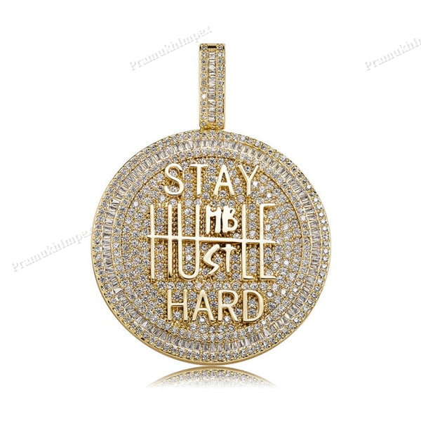 Hip Hop Silver Moissanite Hustle Pendant