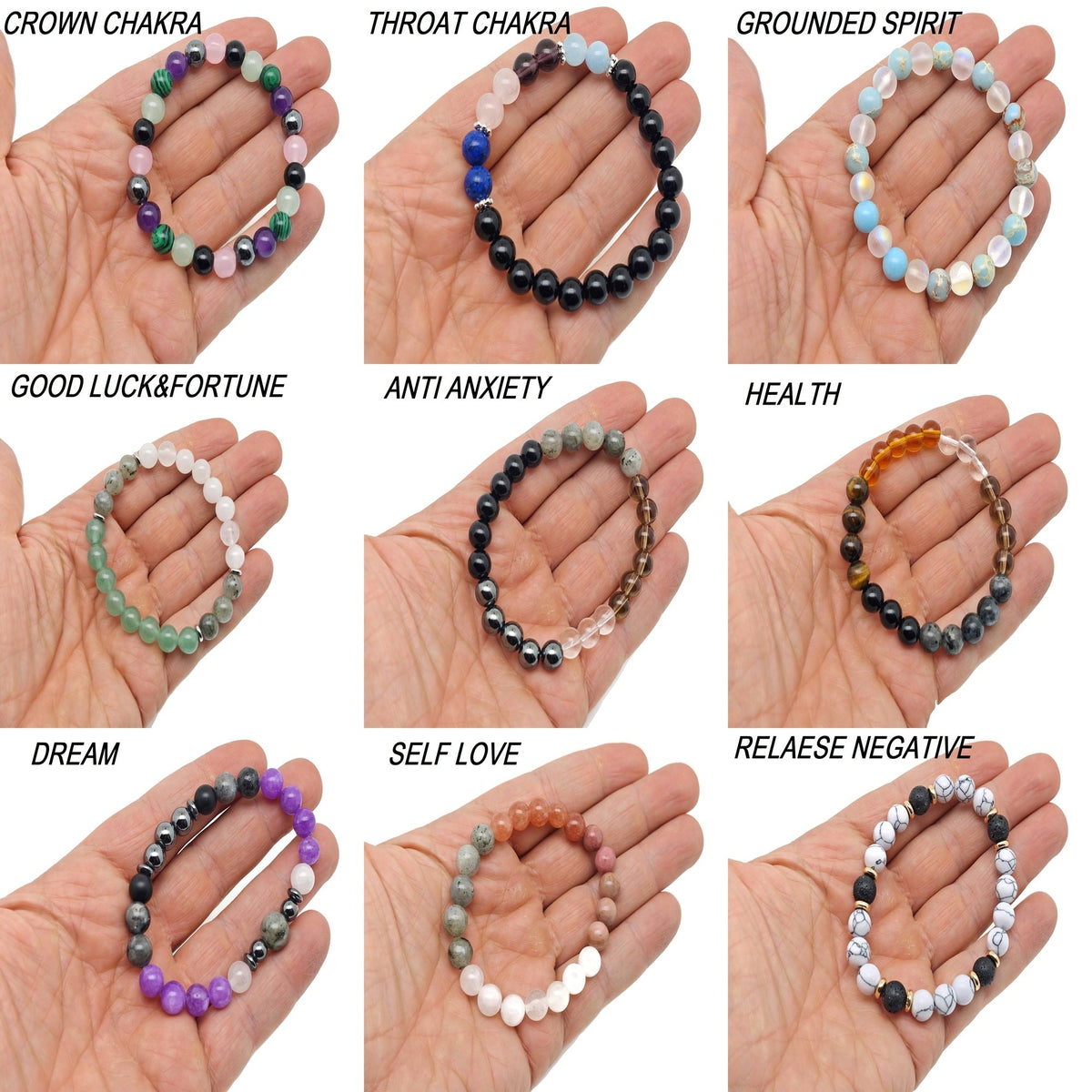 Intention Bracelet Crystal - Choose Your Bracelet - Handmade Men&Women Stretchy Bracelet - MIX
