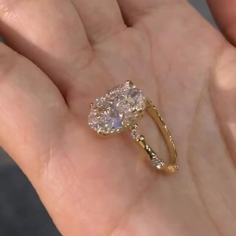 CT Oval Cut Hidden Halo Engagement Ring