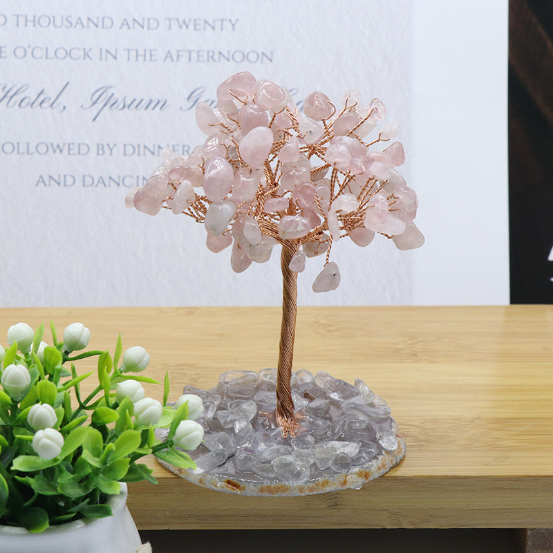 Crystal Tree of Life Decor - Home Feng Shui Decor - Natural Gemstone Bonsai Tree Figurine - New!