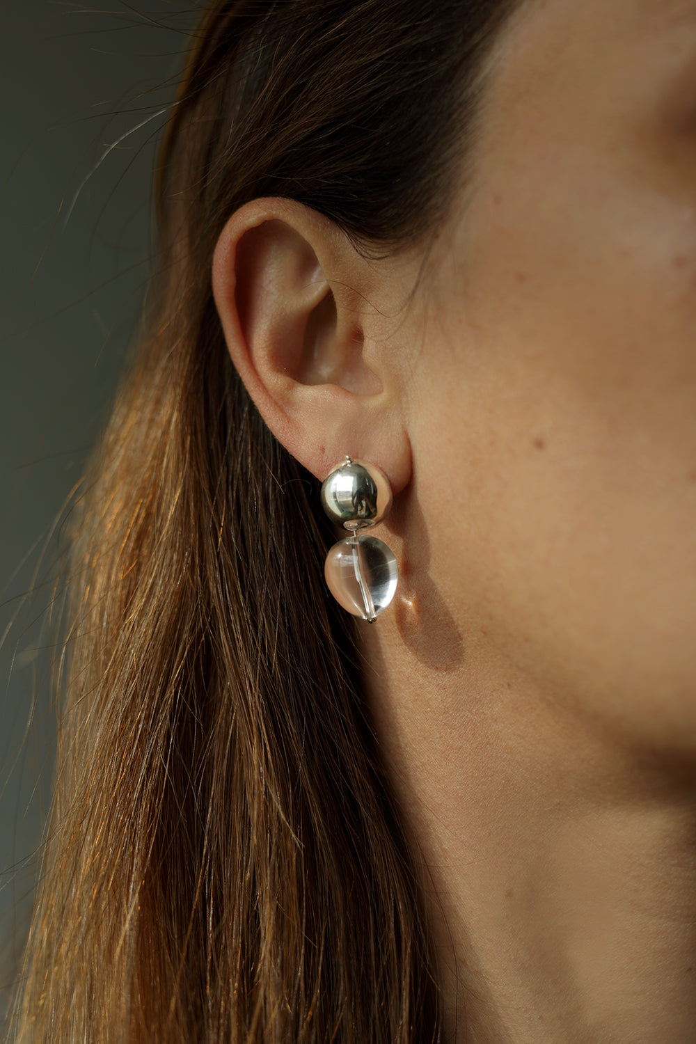 CLEAR QUARTZ DROP EARRING