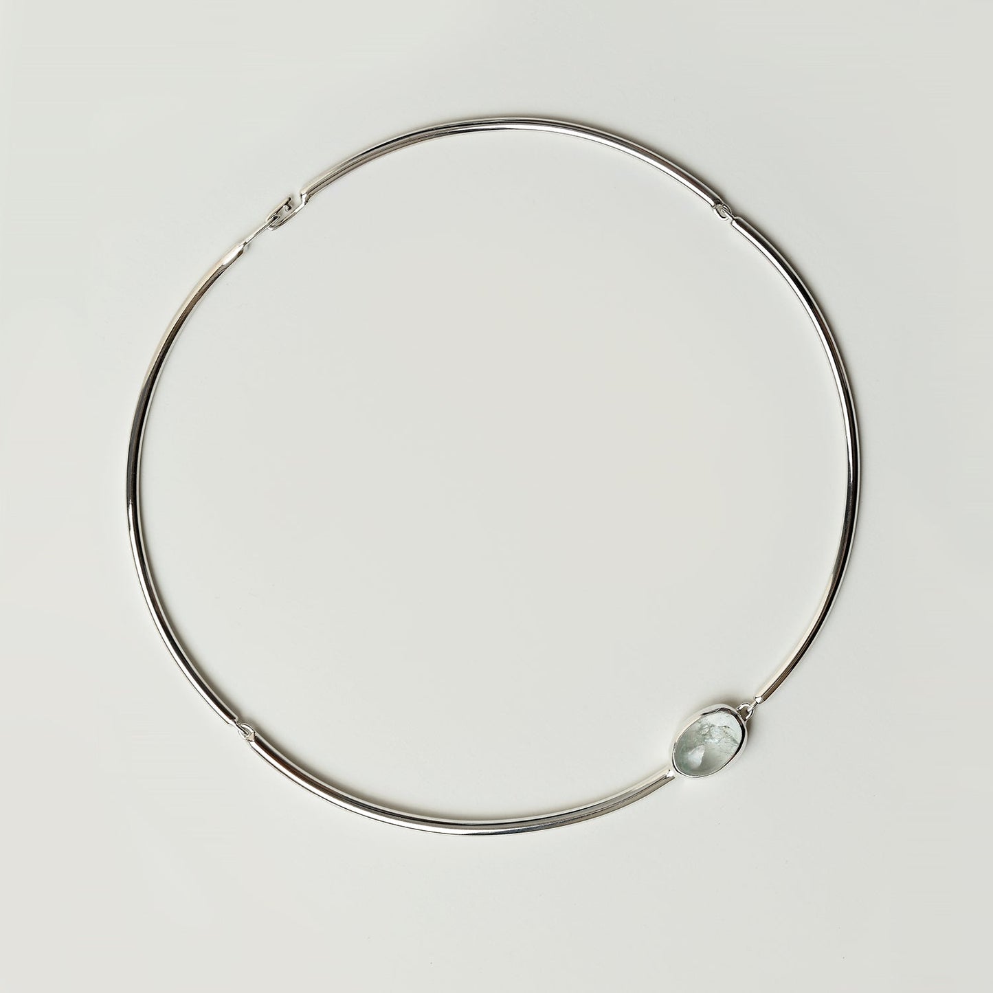 OVAL AQUAMARINE NECKLACE