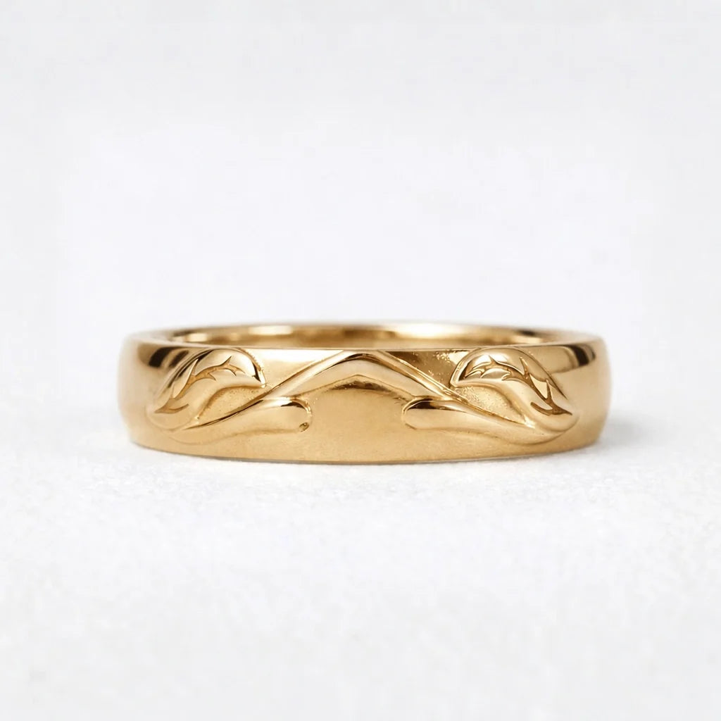 Ivy’s Spark | Diamond Leaf Wedding Band