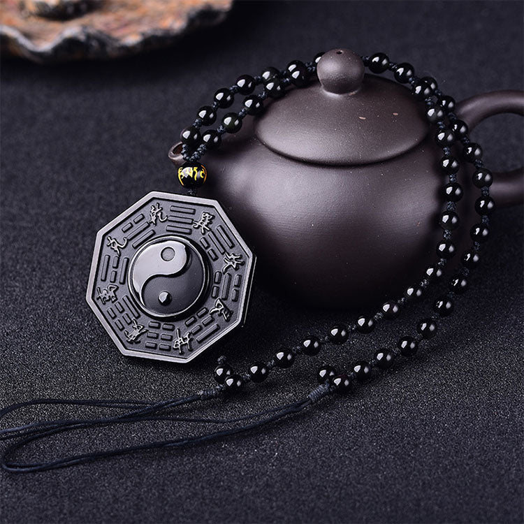 Yin and Yang Black Obsidian Positivity Necklace