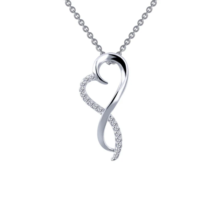 Lafonn Sterling Silver 0.17ctTW Infinity Heart Necklace (18 inch)
