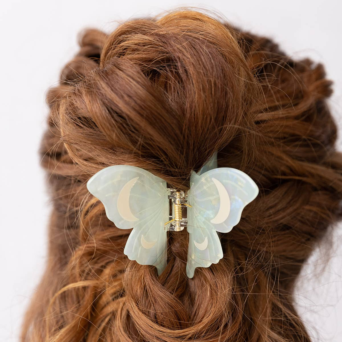 ACETATE LUNAR MOTH HAIR CLAW WITH CRESCENT MOONS