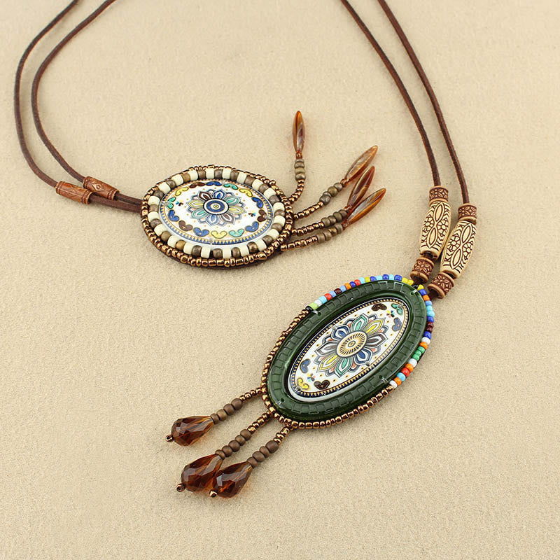 Fortune Jewel Mandala Pattern Beads Creativity Necklace Pendant