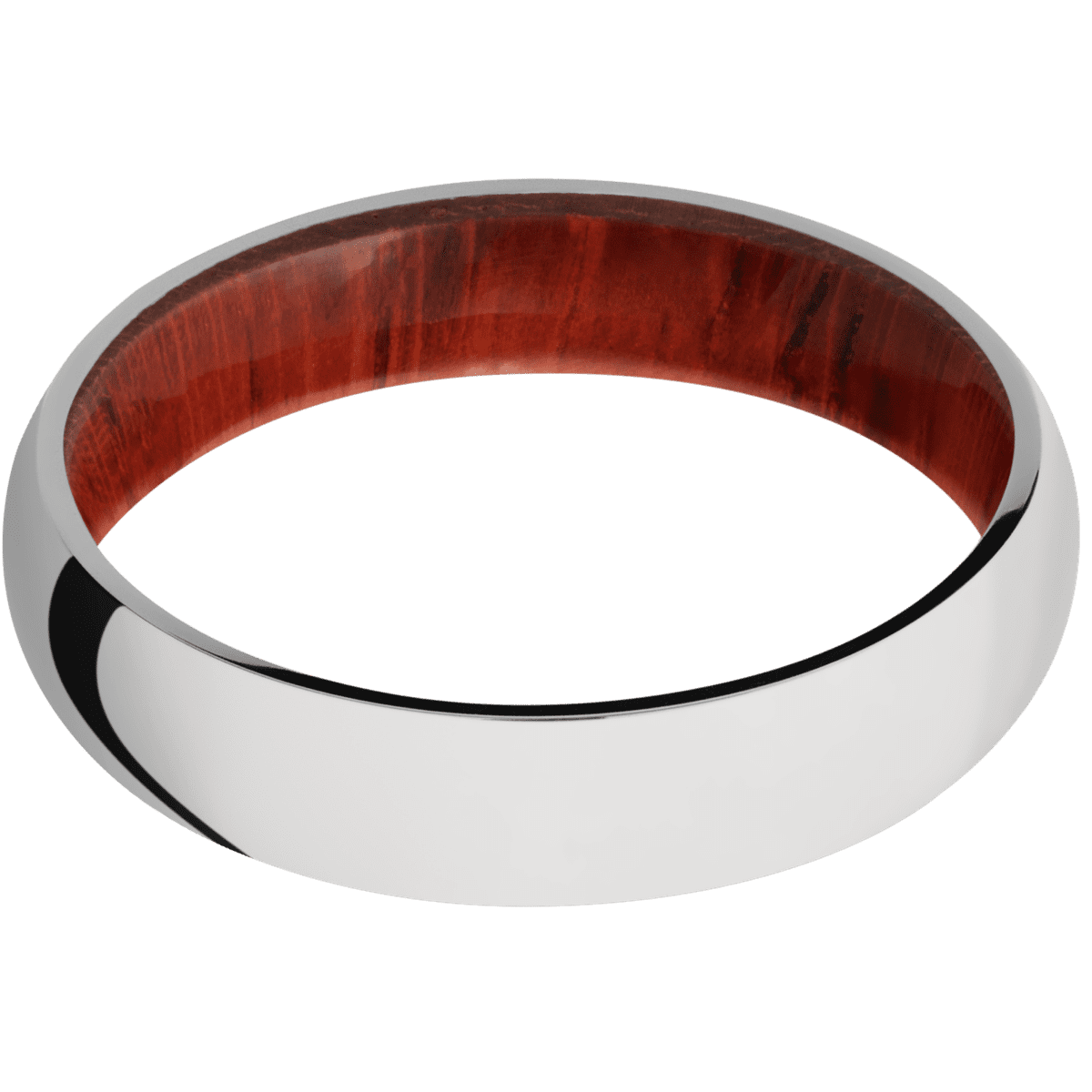 10K White Gold + Polish Finish + Padauk