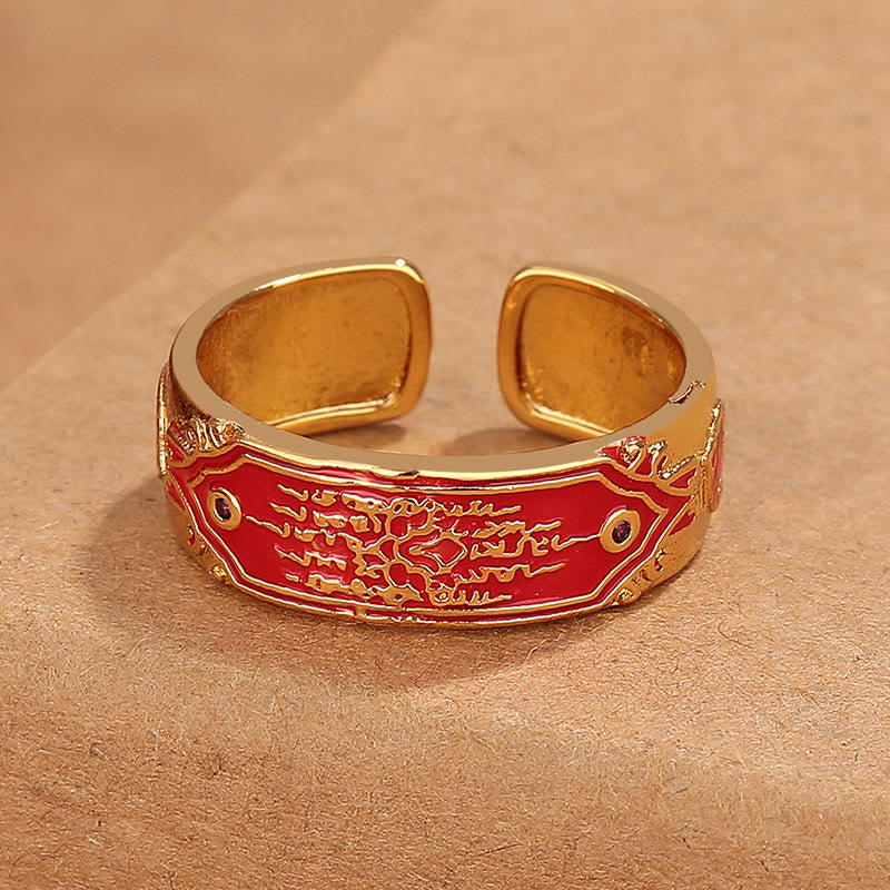 Fortune Jewel Five Scriptures Copper Healing Ring
