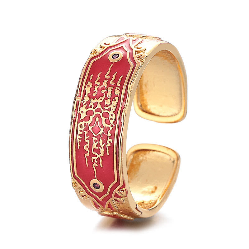 Fortune Jewel Five Scriptures Copper Healing Ring