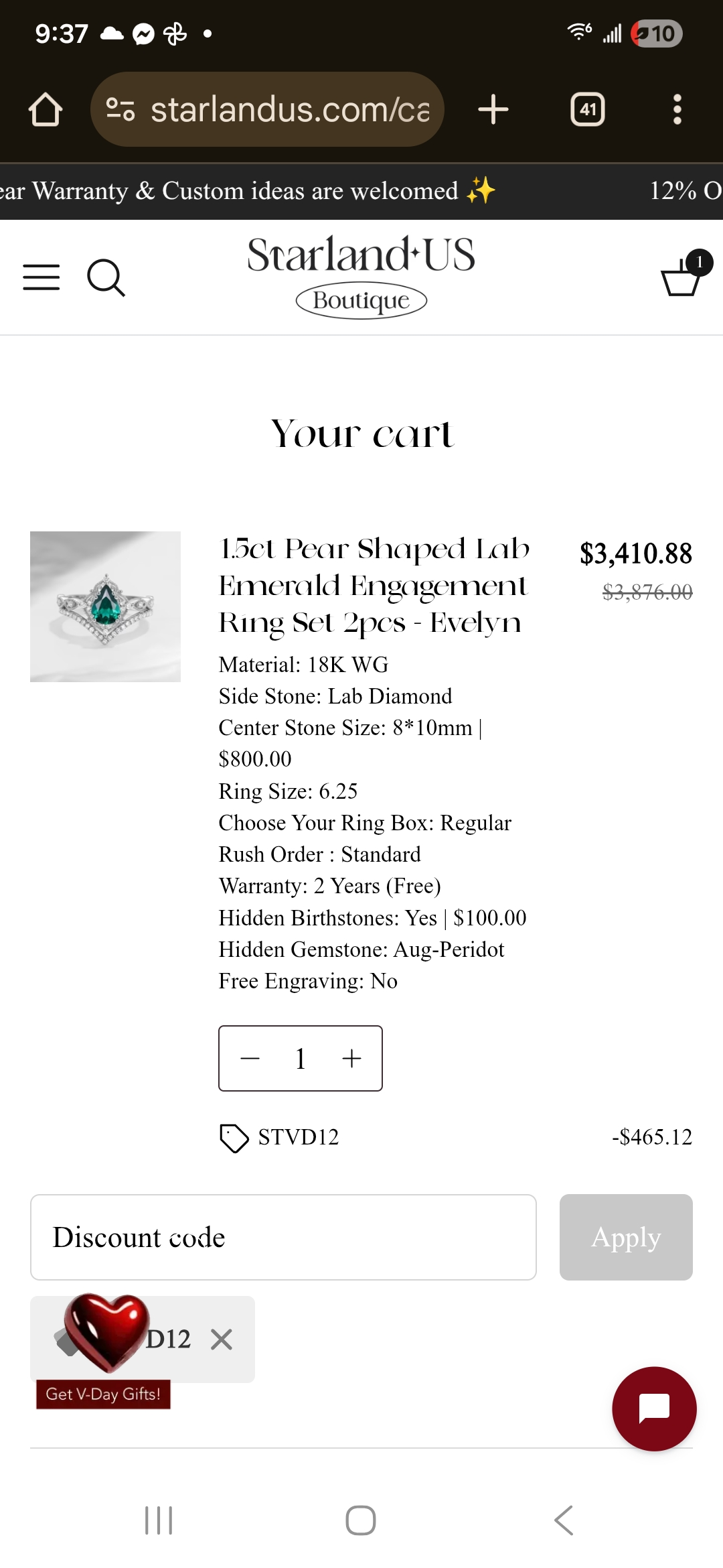 Custom Ring For Mike (4 birthstones)