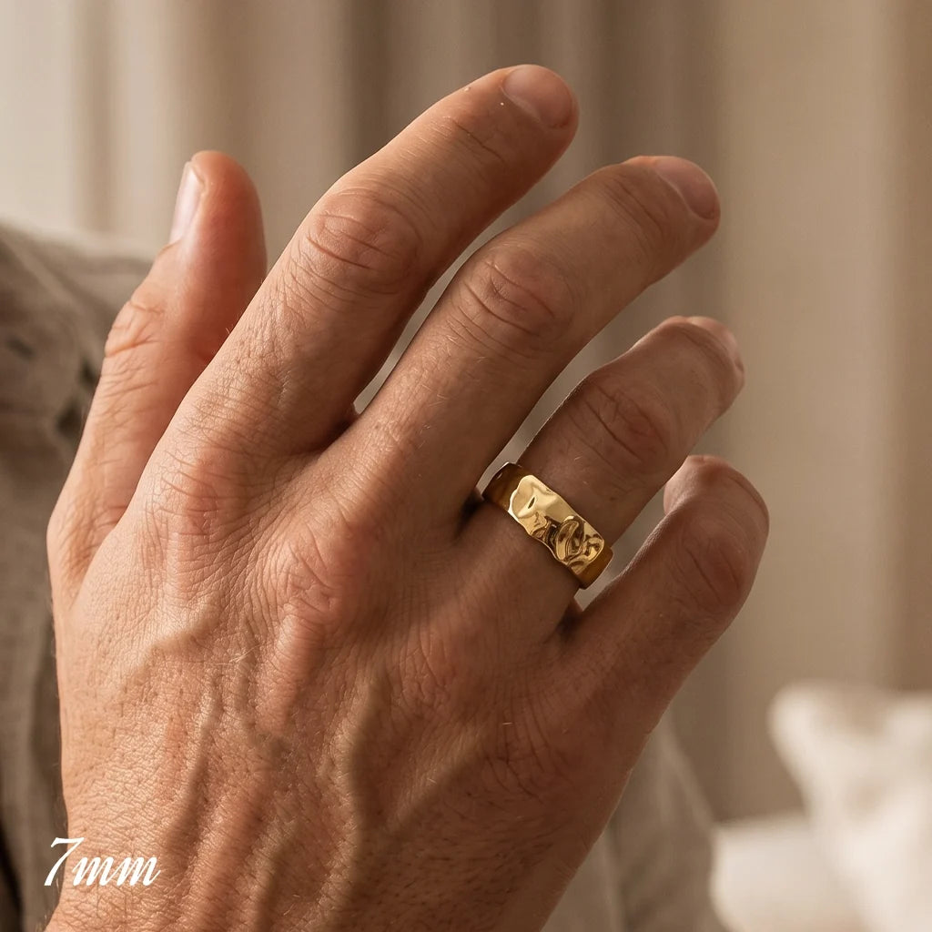 Titan Flow | Wide Liquid Gold Men’s Wedding Band