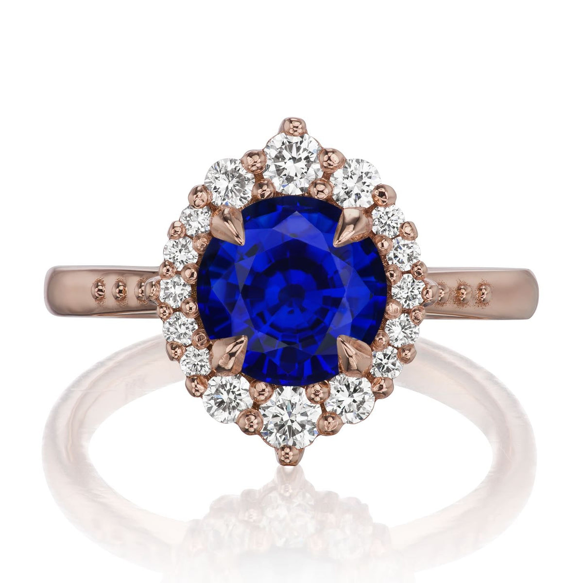・EMERSON・Blue Sapphire Center, Diamond Halo (2.13ctw+)