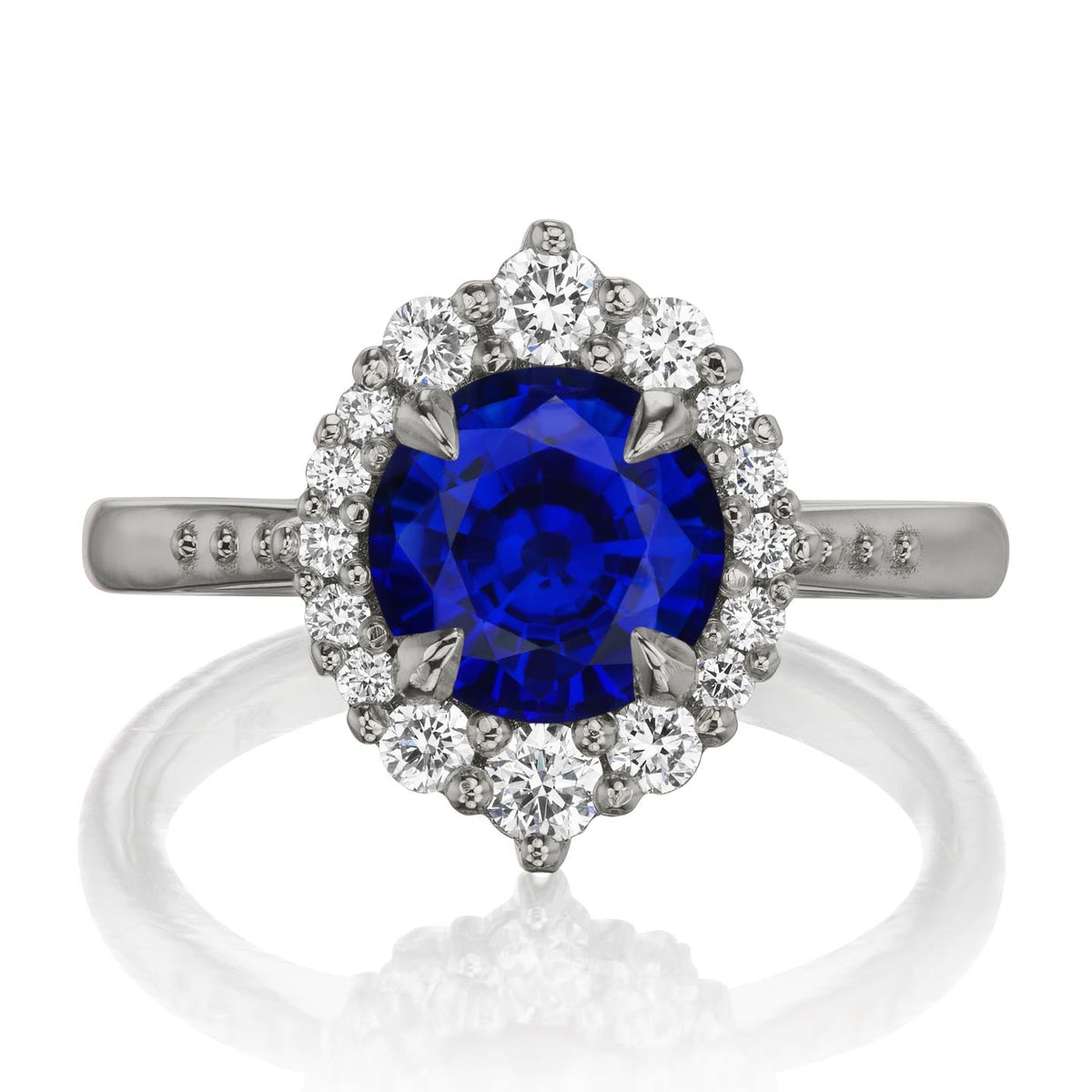 ・EMERSON・Blue Sapphire Center, Diamond Halo (2.13ctw+)